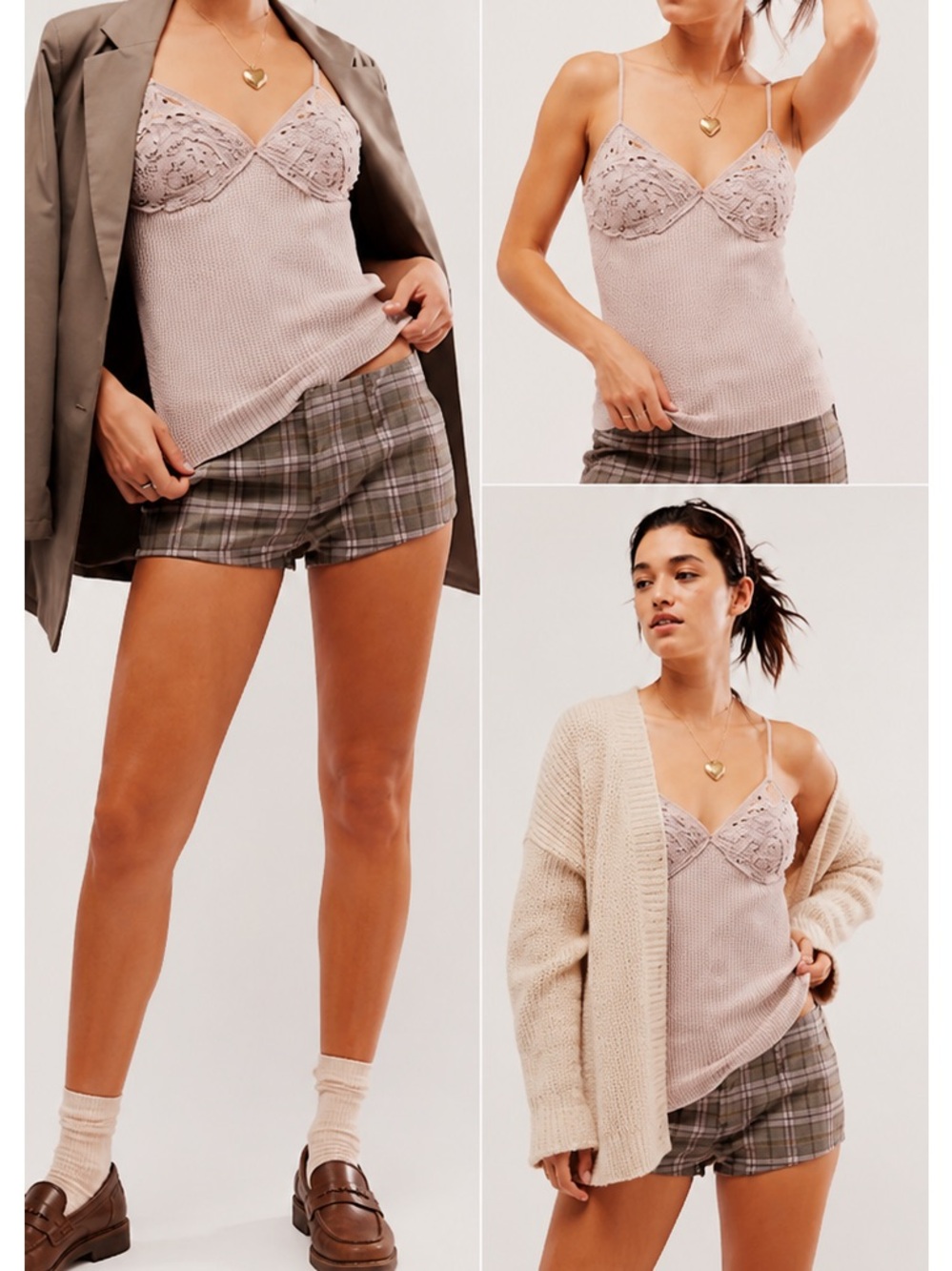 Lace-Trim Knit Cami Tank - Dusty Mauve